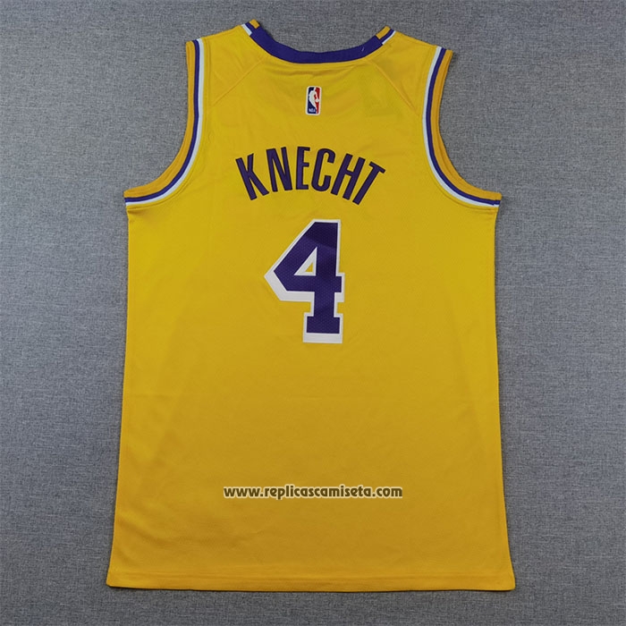 Camiseta Los Angeles Lakers Dalton Knecht #4 Icon 2024-25 Amarillo